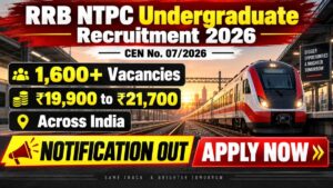 Read more about the article Railway RRB NTPC UG Recruitment 2026: Apply online for 1,688 vacancies (CEN 07/2026)